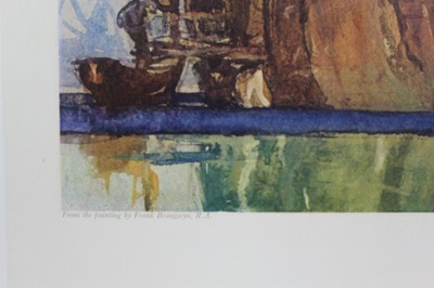 Lot 1216 - *Sir Frank Brangwyn (1876-1956) colour print - The Implacable, unframed, together with another in ebonised frame (2)