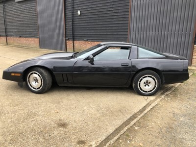 Lot 1 - 1986 Chevrolet Corvette Stingray, 5.7 litre V8, Automatic, finished in black with black leather interior, 69,000 miles indicated, MOT until March 7th 2022, supplied with keys, V5 and current MOT ce...