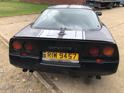 Lot 20 - 1986 Chevrolet Corvette Stingray, 5.7 litre V8, Automatic, finished in black with black leather interior, 69,000 miles indicated, MOT until March 7th 2022, supplied with keys, V5 and current MOT ce...