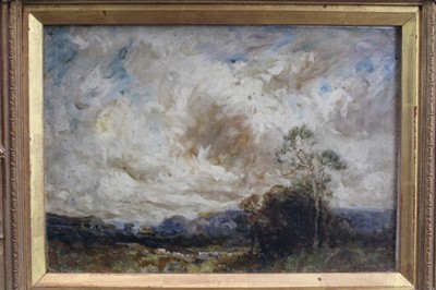 Lot 1106 - Manner of John Constable, oil on canvas laid on board - Extensive Landscape, in glazed gilt frame