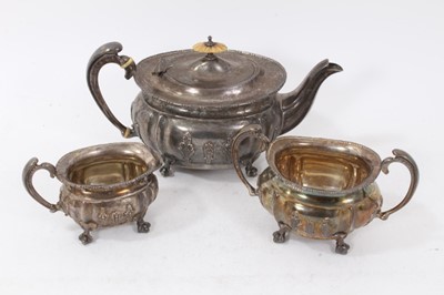 Lot 404 - Edwardian silver three piece tea set