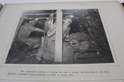 Lot 1643 - Photographs illustrating Colliery Activities - "Manchester Collieries Lrd, Walkden, May 1946" 27 annotated photographs with text book, 470mm by 400mm red calf binding