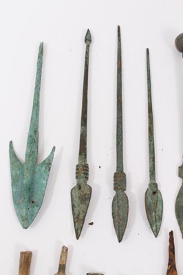 Lot 800 - Collection of bronze arrows and spear points, Roman and later (14)