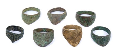 Lot 804 - Good collection of Roman bronze archer's rings