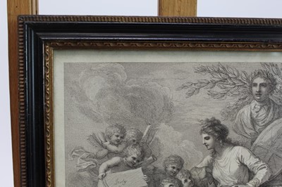 Lot 1860 - Collection of 18th and 19th century engravings, prints and other works to include James Gillray 'Madame Talian', Dighton hand coloured engravings, 19th century maple frames and others (22)