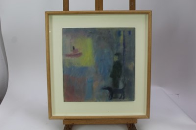Lot 1899 - Caroline McAdam Clark (b.1947) oil on board - Watcher in the Shadows, signed, 30cm x 29cm, in glazed frame