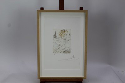 Lot 1897 - Salvador Dali (1904-1989) signed limited edition drypoint etching - La Fiancée du roi de Garbe, 1972, 104/150, 36cm x 24cm, in glazed frame  
Provenance: Goldmark Gallery, Rutland