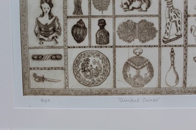 Lot 1903 - Tricia Newell, contemporary, signed limited edition etching - 'Curious Curios', 4/50, 52cm x 35cm, in glazed frame