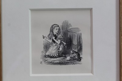 Lot 1712 - Sir John Tenniel (1820 - 1914), pair of limited edition wood engravings - Alice's Adventures in Wonderland and Through the Looking-Glass, 214/250, 14.5cm x 11.5cm and 10.5cm x 10cm, in glazed frame...