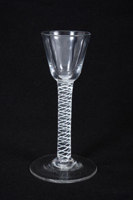 Lot 1921 - Georgian multi series opaque twist wine glass, c.1760
