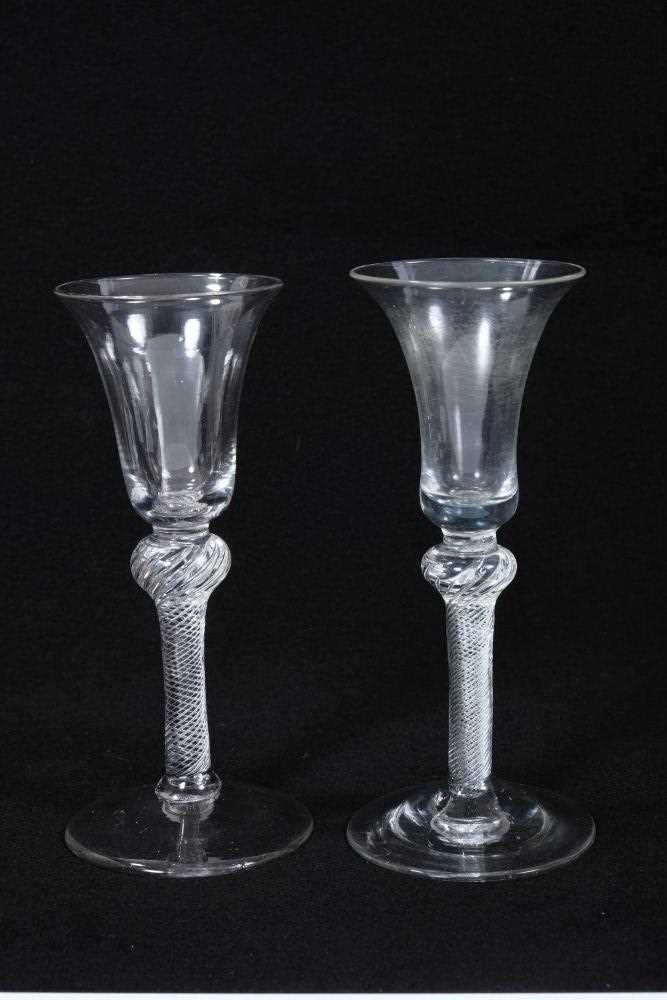 Lot 1924 - Two Georgian wine glasses, c.1750