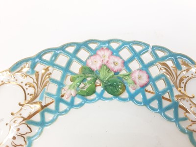 Lot 1934 - Minton cabinet plate, finely painted with butterflies, the pierced border with floral decoration in relief, marks to base, 24cm diameter