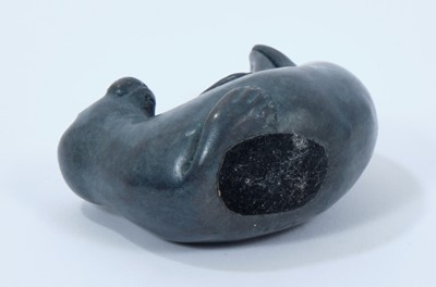 Lot 1940 - Patinated bronze model of a seal, signed with initials and numbered 5/250, 7cm high