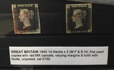 Lot 1633 - Penny Black stamps x 2