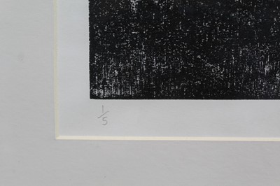 Lot 67 - Ron Sims (1944-2014) signed limited edition woodcut - Abstract Image II, 1/5, 43cm x 40cm in glazed frame