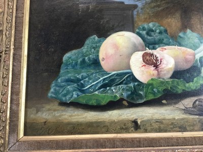 Lot 1145 - Eloise Harriet Stannard (1828-1915) oil on canvas, Peaches and snail
