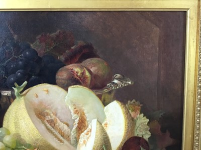 Lot 1147 - Eloise Harriet Stannard (1828-1915) oil on canvas, Peaches and grapes