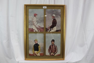 Lot 1045 - After Harry Hall, pair of coloured prints - Famous Jockeys, published by The Tryon Gallery, 57cm x 41cm, in glazed gilt frames