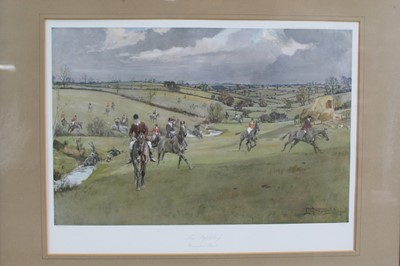 Lot 1033 - *Lionel Edwards (1878-1966) set of four hunting prints - The Old Surrey & Burstow, The South Notts, The Middleton and The Pytchley, 39cm x 52cm, in glazed frames