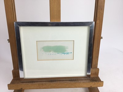 Lot 120 - Attributed to Hugh Casson (1910-1999) two watercolours - landscapes, 6.5cm x 11.5cm and 12.5cm x 22cm, in glazed frames
