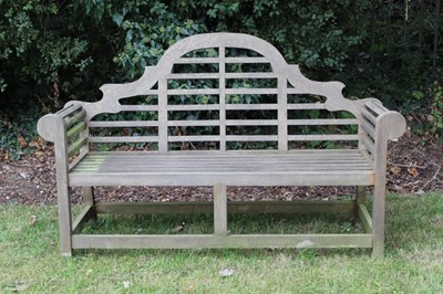 Lot 1503 - Lutyens style teak garden bench