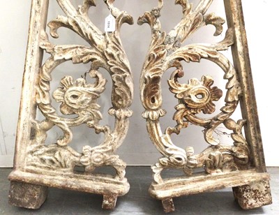 Lot 1514 - Pair of large cast iron brackets