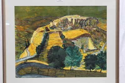 Lot 1304 - *Walter Hoyle (1922-2000) watercolour - A Valley, signed and dated '51, 46cm x 59cm, in glazed frame