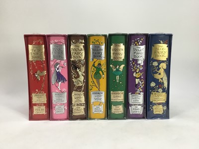 Lot 2005 - Seven Folio Society Rainbow Fairy Books by Andrew Lang, still sealed in original plastic wrapping