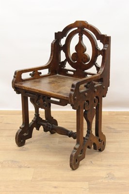 Lot 1533 - Victorian walnut hall seat