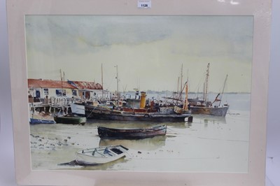 Lot 1128 - R. M. Bolton, late 20th century, group of five watercolours - views on the Blackwater and Crouch, signed and dated '79 and '80, each mounted, 46cm x 65cm (4) and 29cm x 47cm