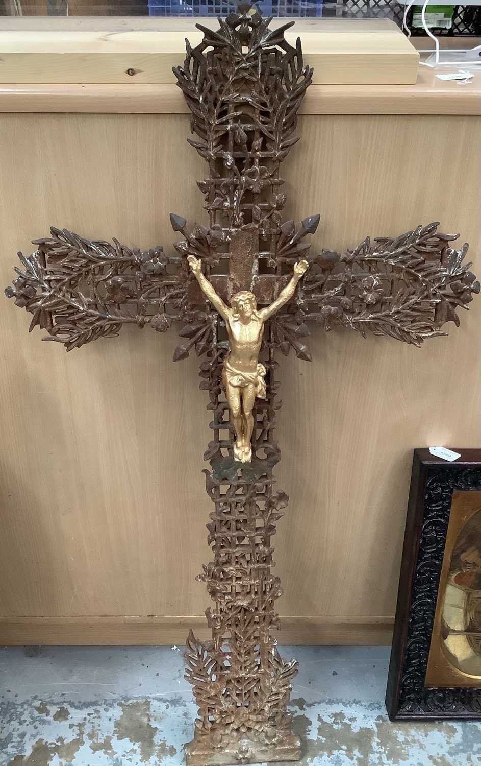 Lot 1520 - Antique Continental  iron crucifix