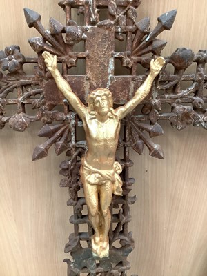 Lot 1520 - Antique Continental  iron crucifix