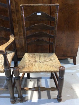 Lot 985 - Cane chair and five other chairs