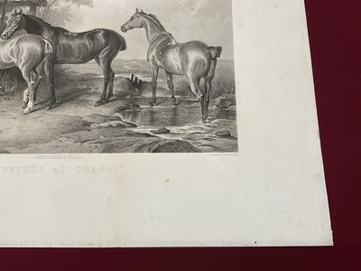 Lot 1029 - 19th century engraving by George Zobel after Sir Edwin Landseer - Hunters at Grass, published by Fishel, Adler & Co., 50cm x 66cm, unframed