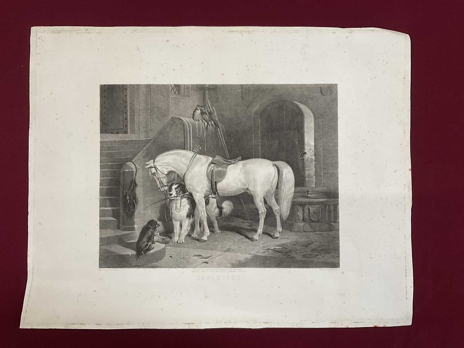 Lot 1028 - 19th century engraving by William Giller after Sir Edwin Landseer - Favorites, published by Hildesheimer & Co., 52cm x 66cm, unframed