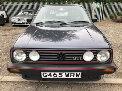 Lot 18 - 1989 Volkswagen Golf GTi, 3 door hatchback, 1.8 litre, 5 speed manual, Reg. G465 WRW, finished in Helios Blue, with grey cloth interior, MOT until September 2022. This 35,000 mile GTi has been in t...