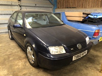 Lot 21 - 1999 Volkswagen Bora Saloon, 2.3 V5, manual, Reg. No. T860 KPV MOT, finished in blue with cloth interior, MOT expired February 2013, circa 50,000 miles, the car has been dry stored for a number of...