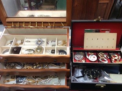 Lot 776 - Quantity of costume jewellery and bijouterie within various jewellery boxes