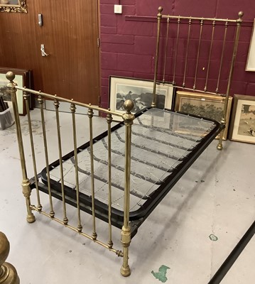 Lot 1541 - Pair of Victorian brass single beds