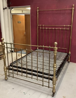 Lot 1542 - Very large Victorian brass bed