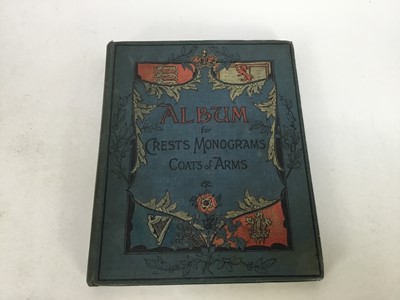Lot 2014 - Quantity of ephemera, including an album of antique and later prints, an album of crests, a Victorian photograph album, and an authograph album
