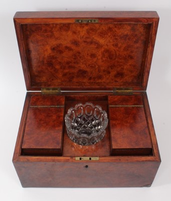 Lot 892 - Victorian burr walnut tea caddy of rectangular form