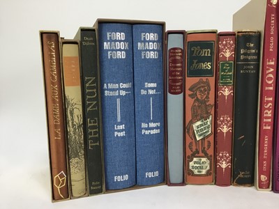 Lot 2015 - Twenty-one volumes of Folio Society books, including Wolfe, Trollope, Fielding, etc