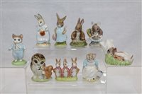 Lot 1105 - Nine Royal Albert Beatrix Potter figures -...