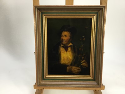 Lot 2017 - Jenny Simpson (1931-2020), Georgian-style glass pictures, framed and glazed - four portraits