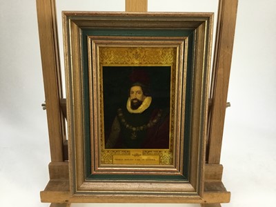 Lot 2020 - Jenny Simpson (1931-2020), Georgian-style glass pictures, framed and glazed - six portraits