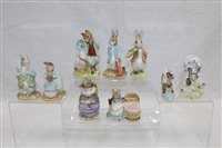 Lot 1106 - Nine Royal Albert Beatrix Potter figures -...