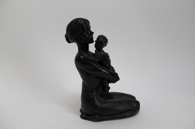 Lot 130 - Tom Greenshields (1915-1994) limited edition bronzed resin figure, Kneeling Mother, signed, 30cm high