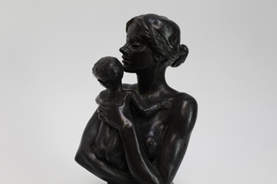 Lot 130 - Tom Greenshields (1915-1994) limited edition bronzed resin figure, Kneeling Mother, signed, 30cm high