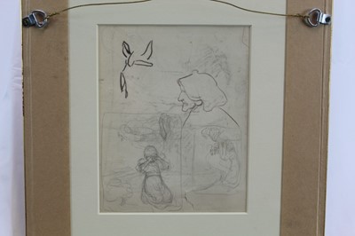 Lot 33 - Early 20th , English School, pencil sketches - 'Mr C's Boot', sketches verso, 20cm x 17cm, in glazed gilt frame